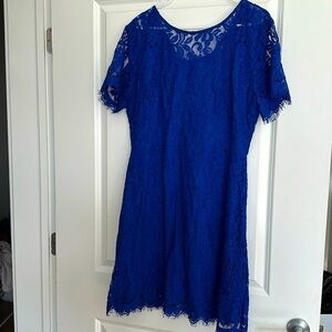 Blue lace dress, plus size, cocktail dress
